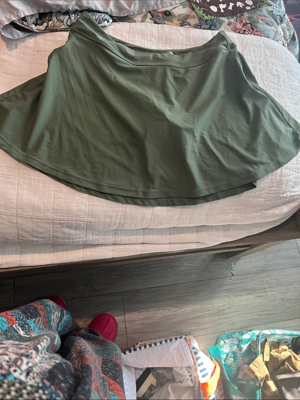 Baleaf Olive Swim Skort-skater style
